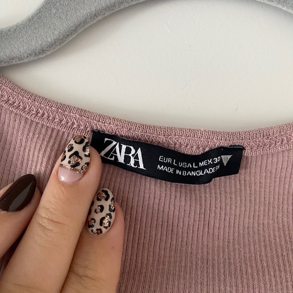 Zara dusty pink crop top - Picture 2 of 2